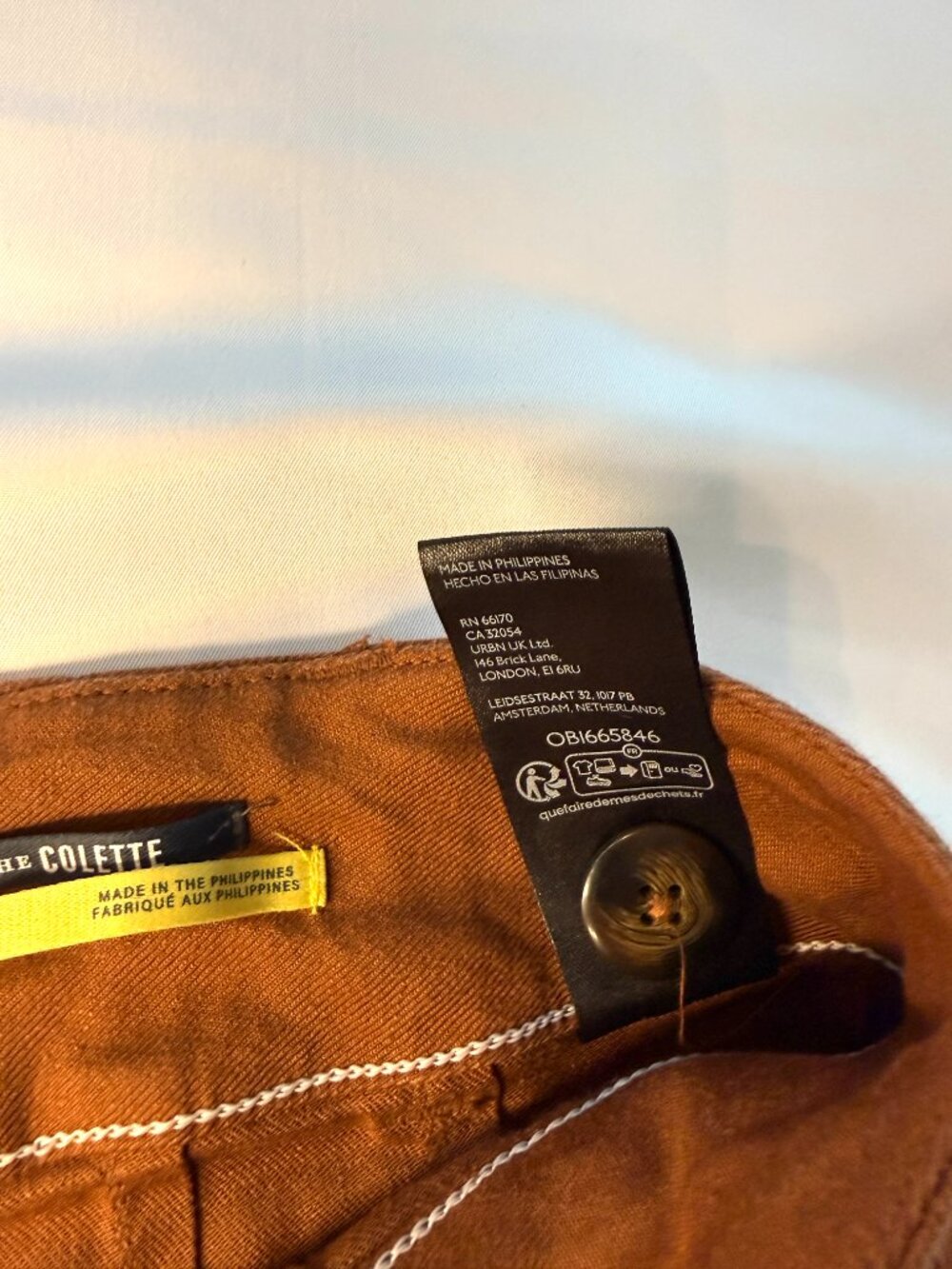 Maeve Anthropologie The Colette Cropped Wide Leg Linen Pants Brown Rust Size 29 - Picture 5 of 6